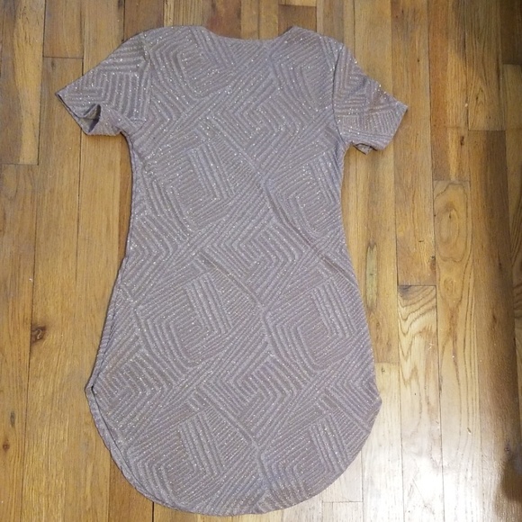 Womens gold sparkle mini dress - Picture 2 of 4